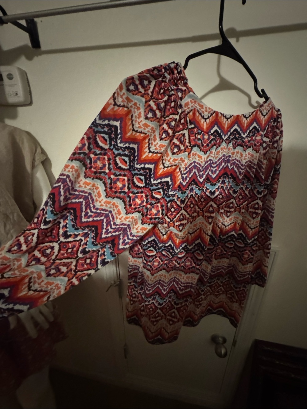 White Stag Women's Multicolor Zigzag Tunic - Orange, Purple & Cream